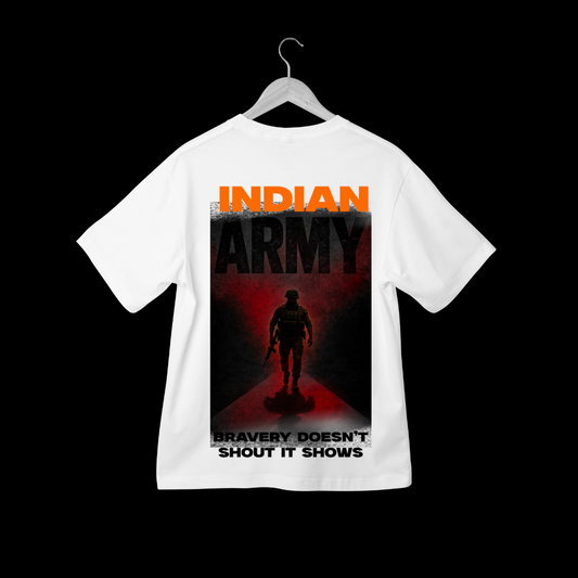 Indian Army Bravery Unisex Oversized Tshirt