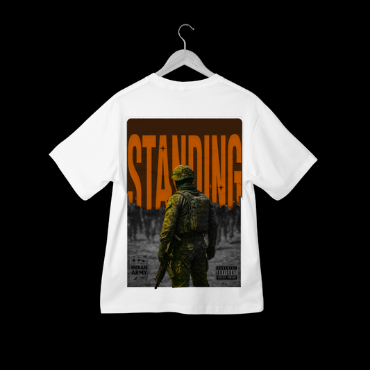 Standing With Indian Army Unisex Oversized Tshirt