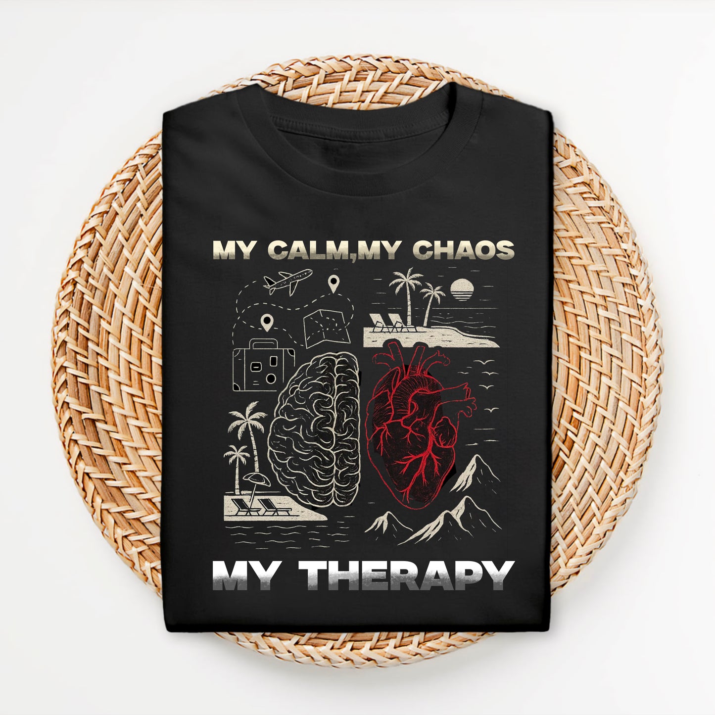 MY CALM MY CHAOS MY THERAPY OVERSIZED TSHIRT