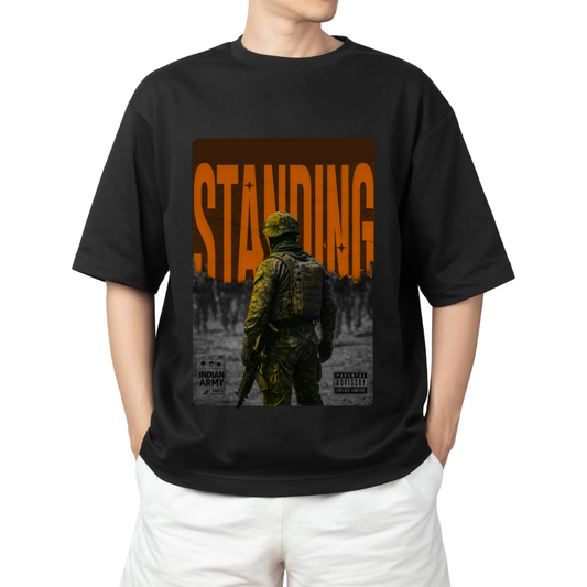 Standing With Indian Army Unisex Oversized Tshirt