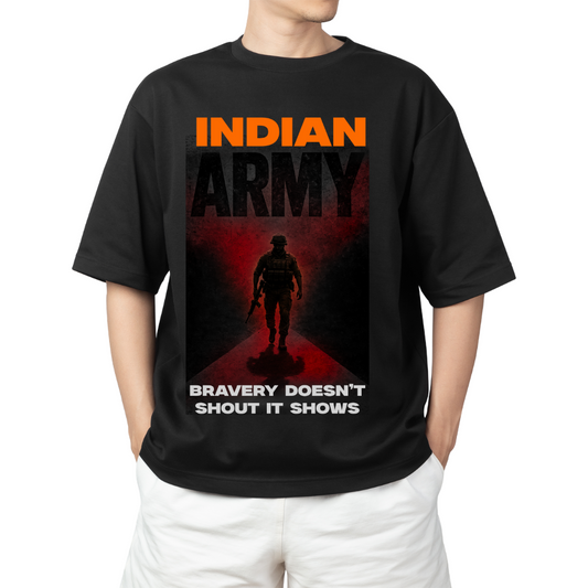 Indian Army Bravery Unisex Oversized Tshirt